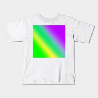 Green pink yellow abstract art design Kids T-Shirt